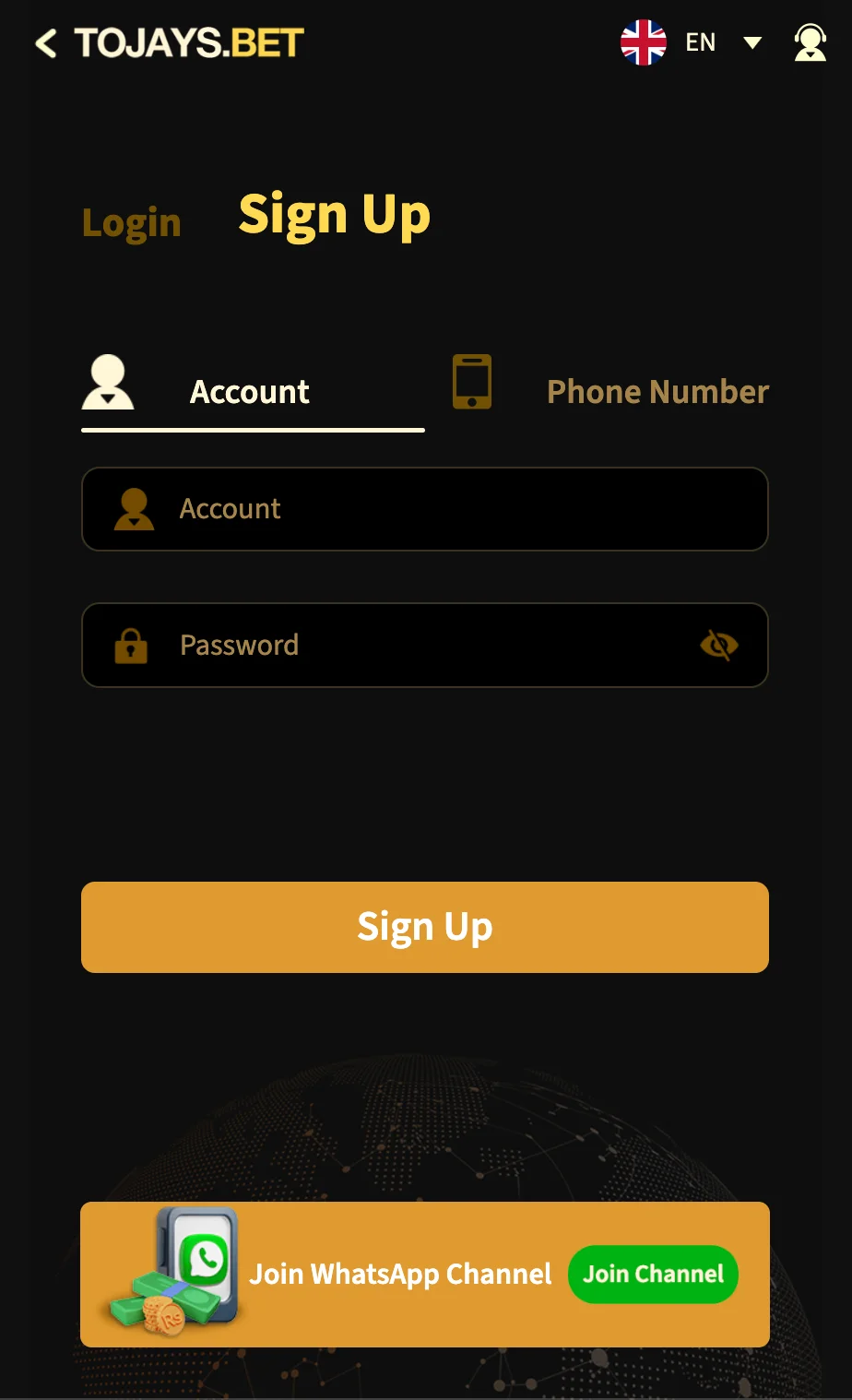 Register on 2JBet